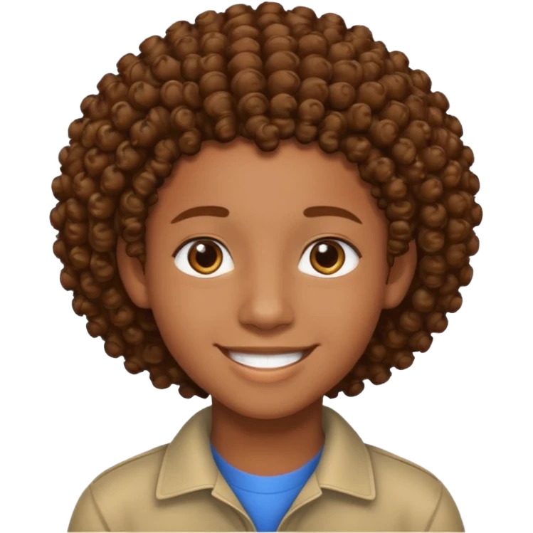 an african teen with mid taper his hair is curly emoji