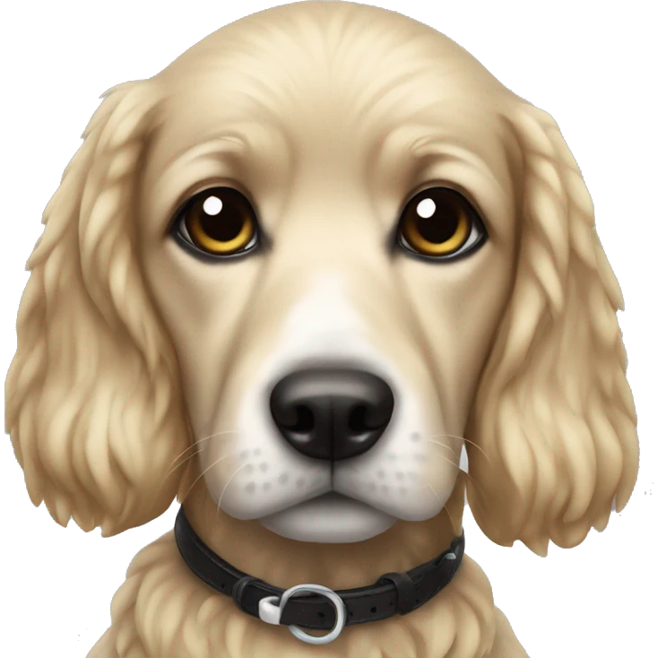 realistic dog with black eyes name tag Chiara emoji
