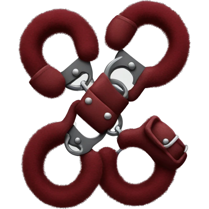 Dark red fuzzy handcuffs emoji