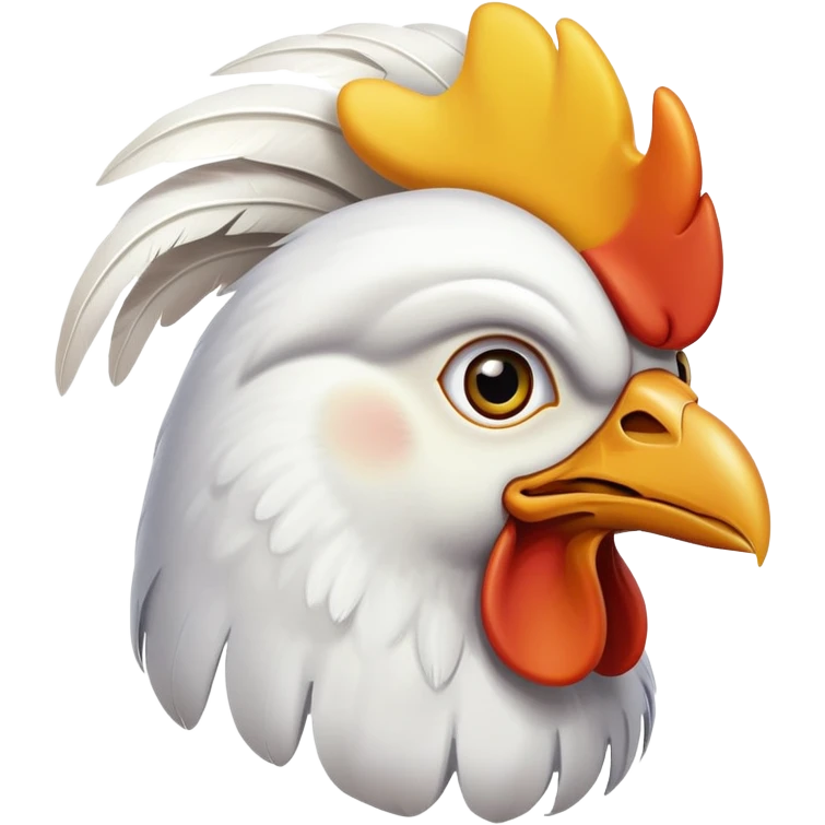 funny chicken head side view emoji