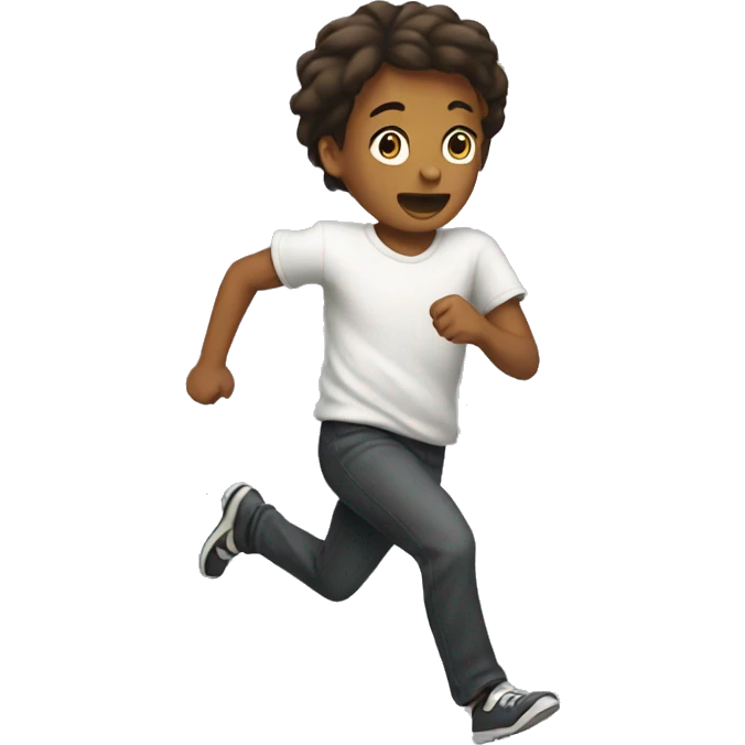 boy running from girl emoji