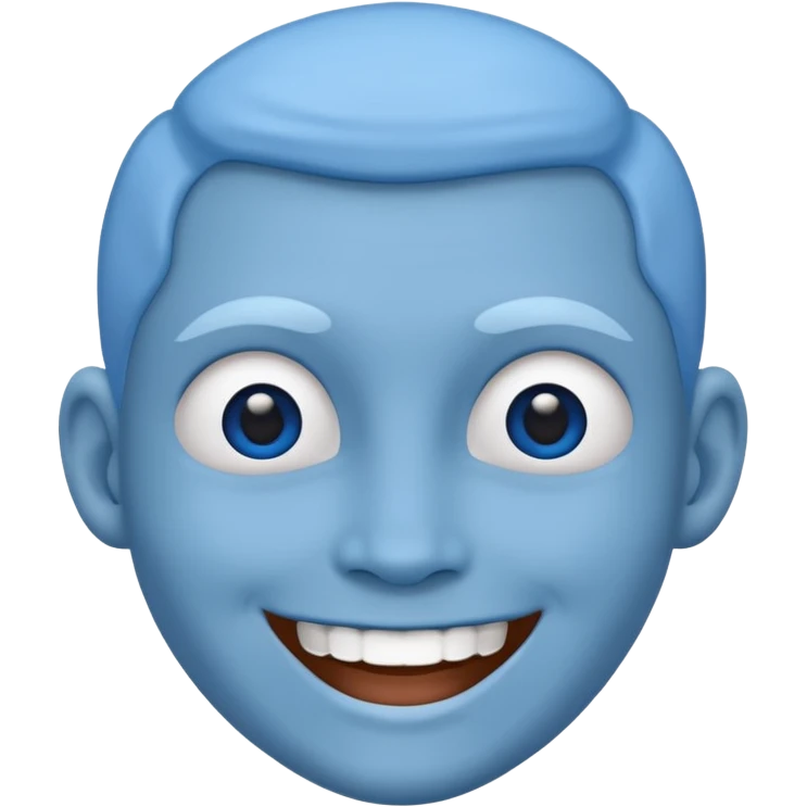 Blue face with open smile  emoji