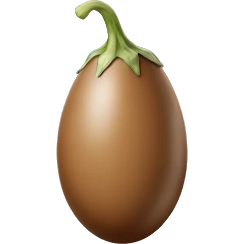 Brown coloured egg plant with no purple  emoji