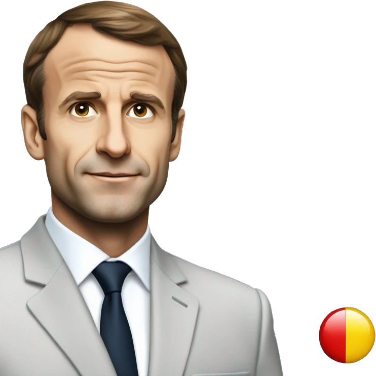 Macron sur un véld emoji