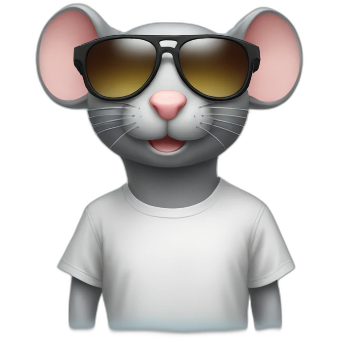 rat with sunglasses a T-shirt with bob written on it emoji