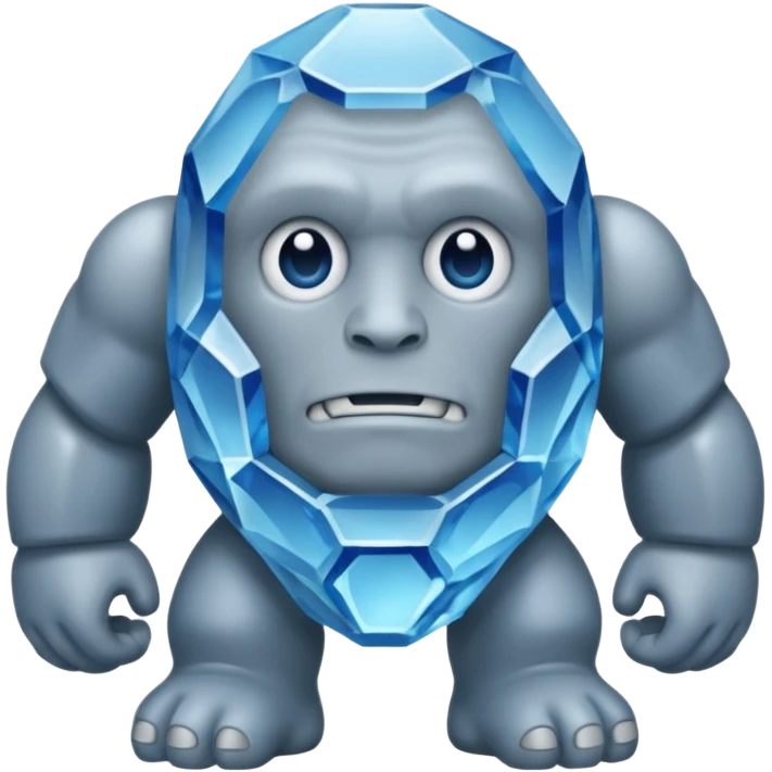 Un golem de crystal et pierre emoji