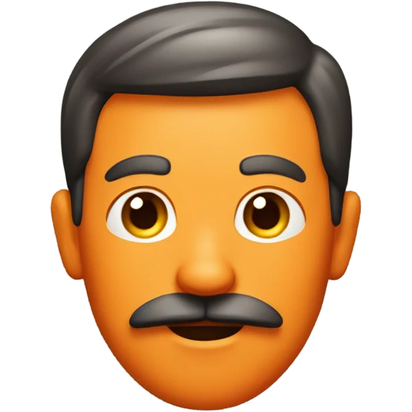 Orange man with mustache  emoji