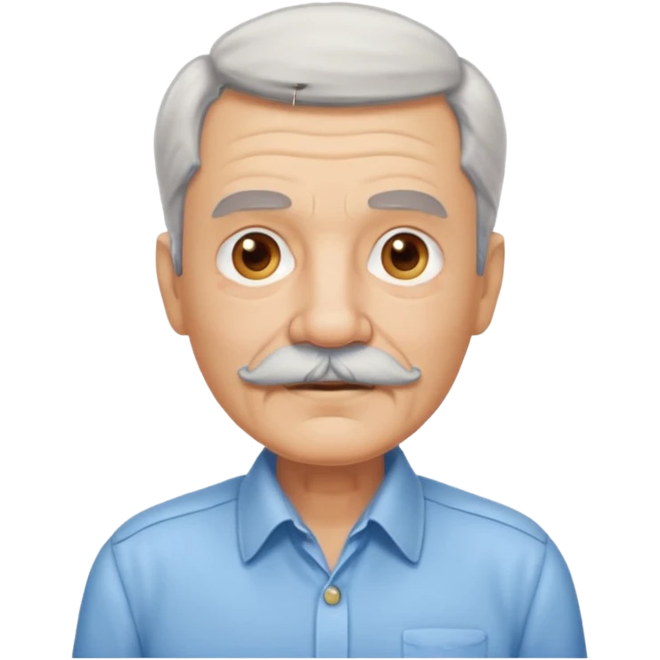 mustached elderly man with shirt emoji