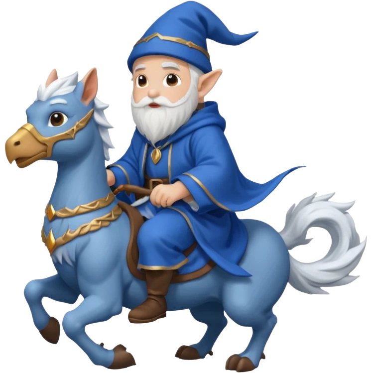 Male Gnome Mage Blizzard World of Warcraft on a griffen emoji