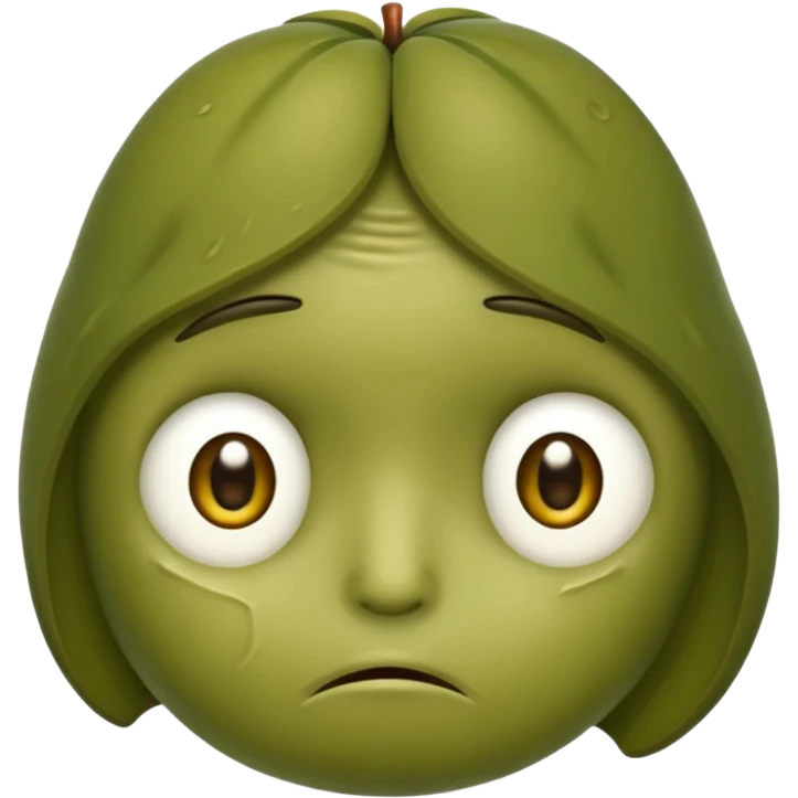 Olive with a sad face emoji