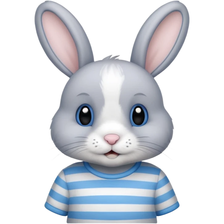 bunny wearing blue stripe tshirt emoji