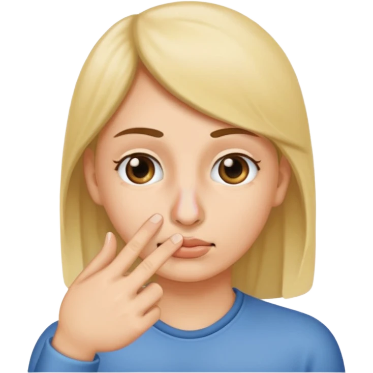 Putting finger in a nose emoji