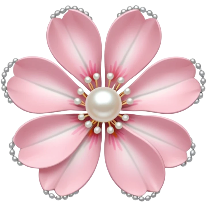 light pastel sakura flower with pearl beaded outline emoji