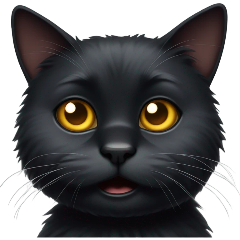 puffed up black cat body  emoji