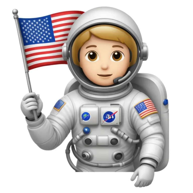 astronaut us flag emoji