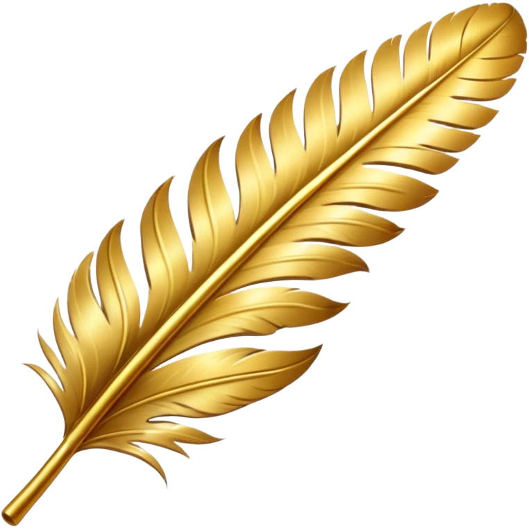 Create a golden feather emoji