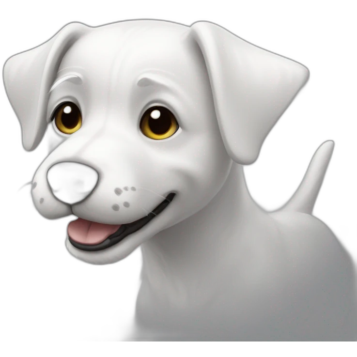 Jack Rusell terrier blanco y negro volador emoji