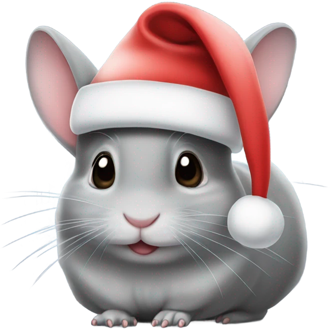chinchilla wearing a santa hat emoji