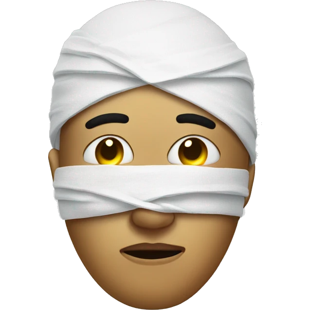 bandaged eye on skull emoji