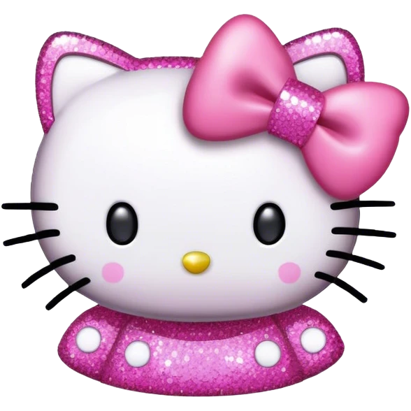 Glitter hello kitty emoji