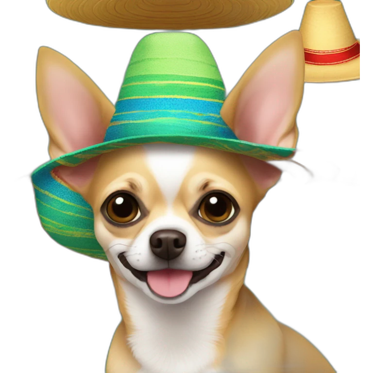 Chihuahua in Mexican hat adios emoji