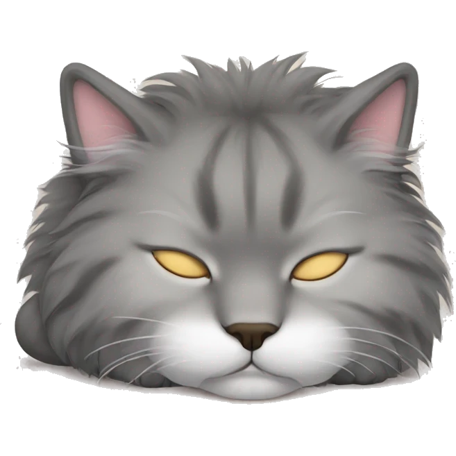 sleeping fluffy cat emoji