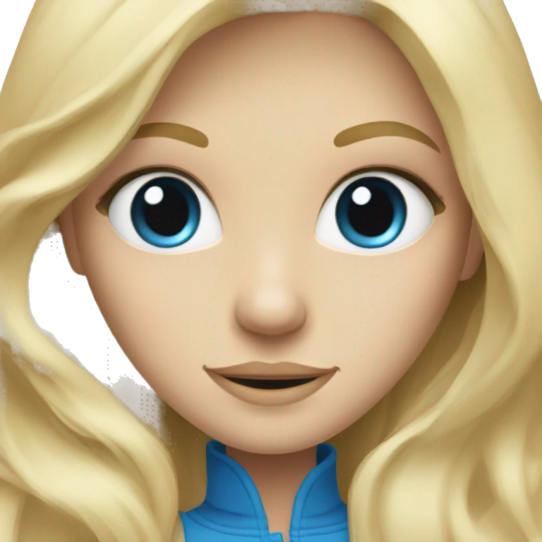 blondie girl with long hair and blue eyes emoji