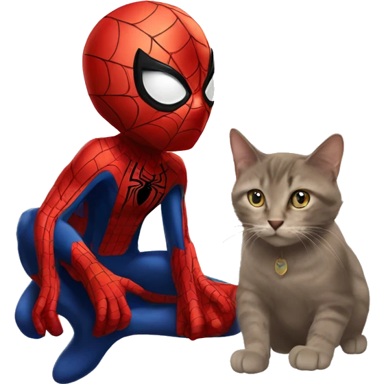  spider man and cat emoji
