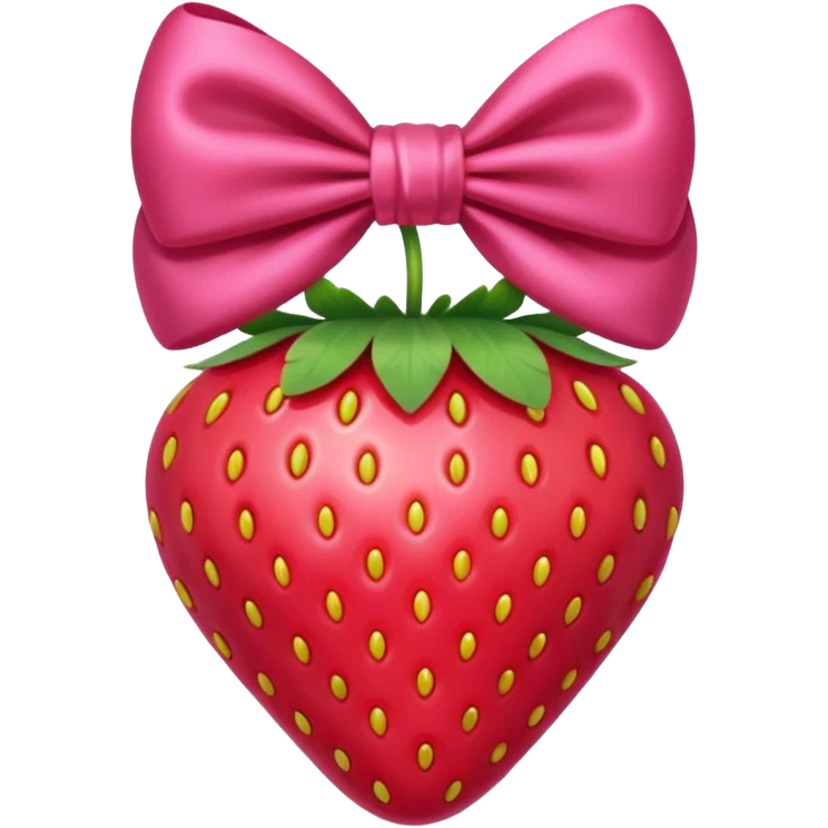 A strawberry with a bow   pink no face emoji
