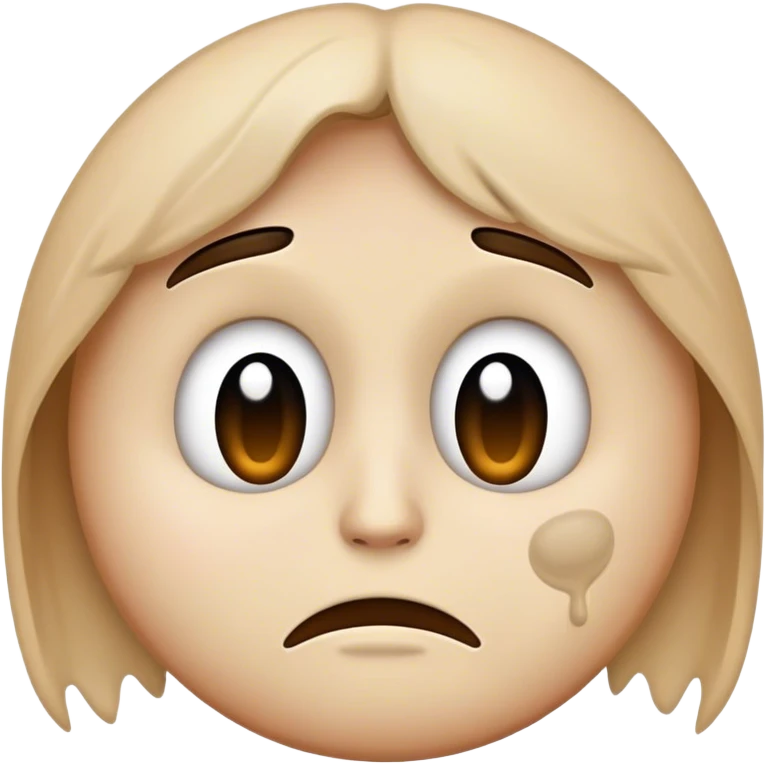 Sad face emoji turning into dust emoji
