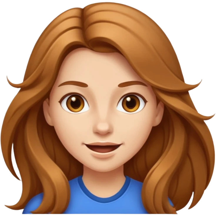 energetic woman with long light brown hair and fair skin emoji