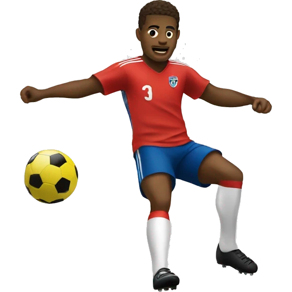 Footballer kicking a football dynamic  emoji
