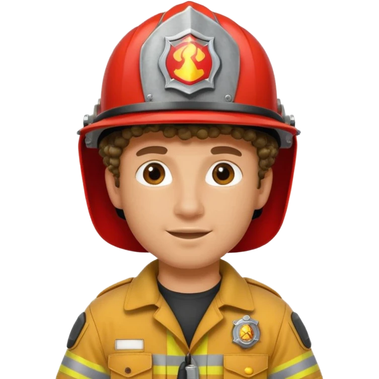 curly haired fireman emoji