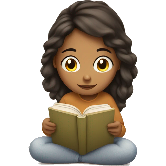 Girl cozy reading emoji