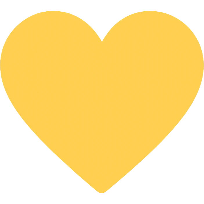 yellow heart icon, modern color icon style emoji