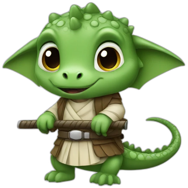 A baby crocodile jedi emoji