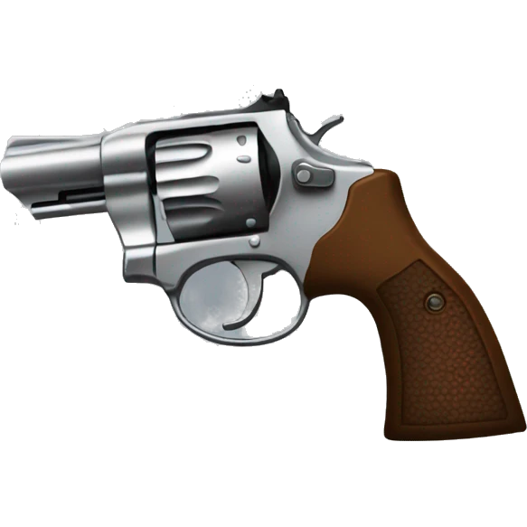Perspective image of the end of a revolver emoji
