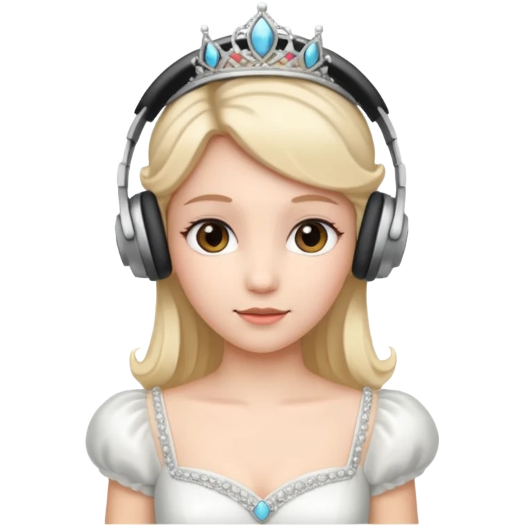 princess with headphones white dress emoji