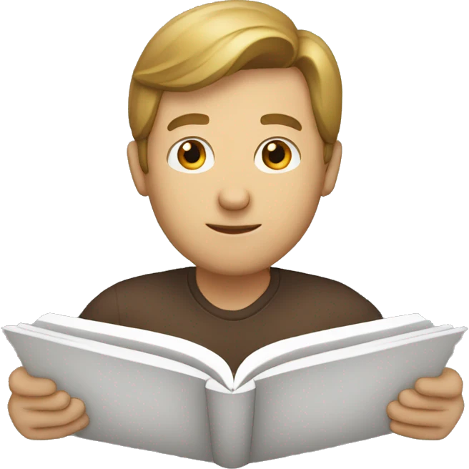 white man reading a book emoji