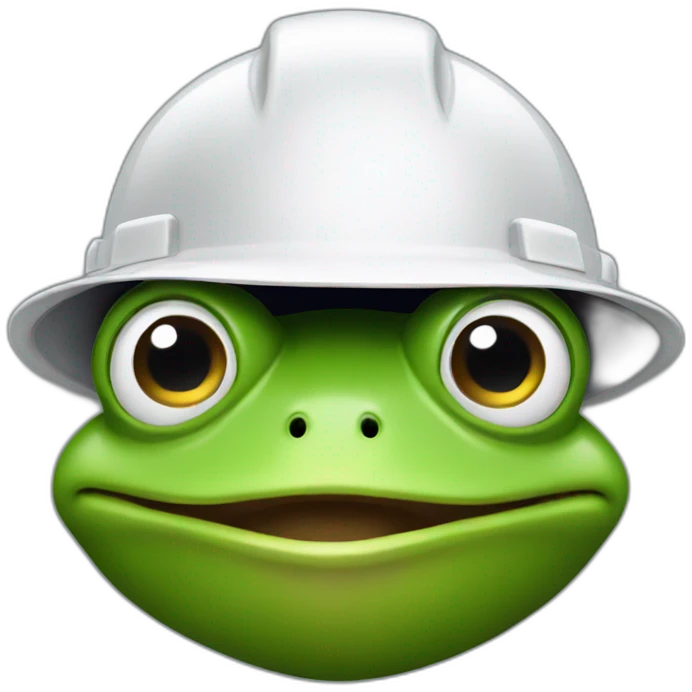 frog wearing a hardhat emoji