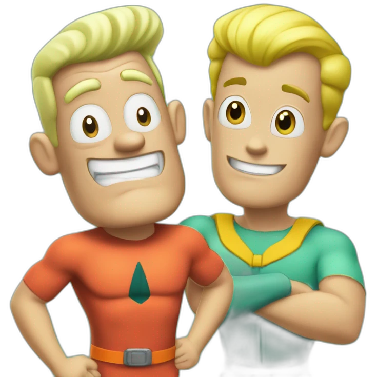 mermaid man and barnacle boy emoji
