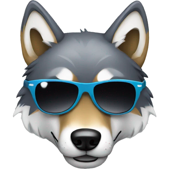 cool wolf with sunglasses emoji