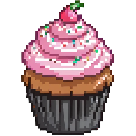 cupcake with pink icing and sprinkles emoji