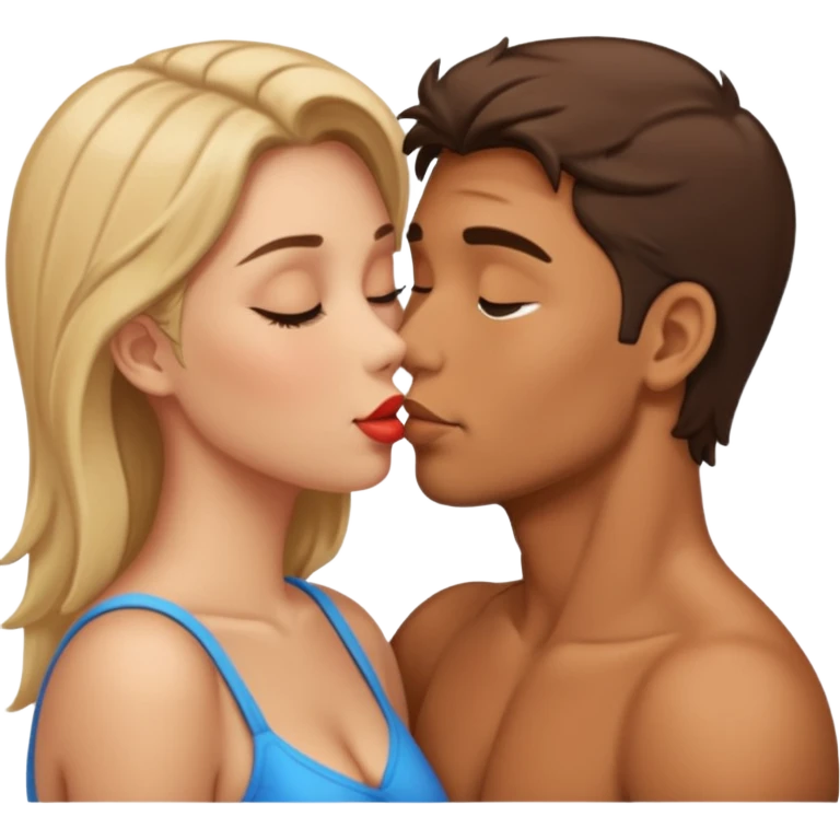a man and a woman kissing emoji