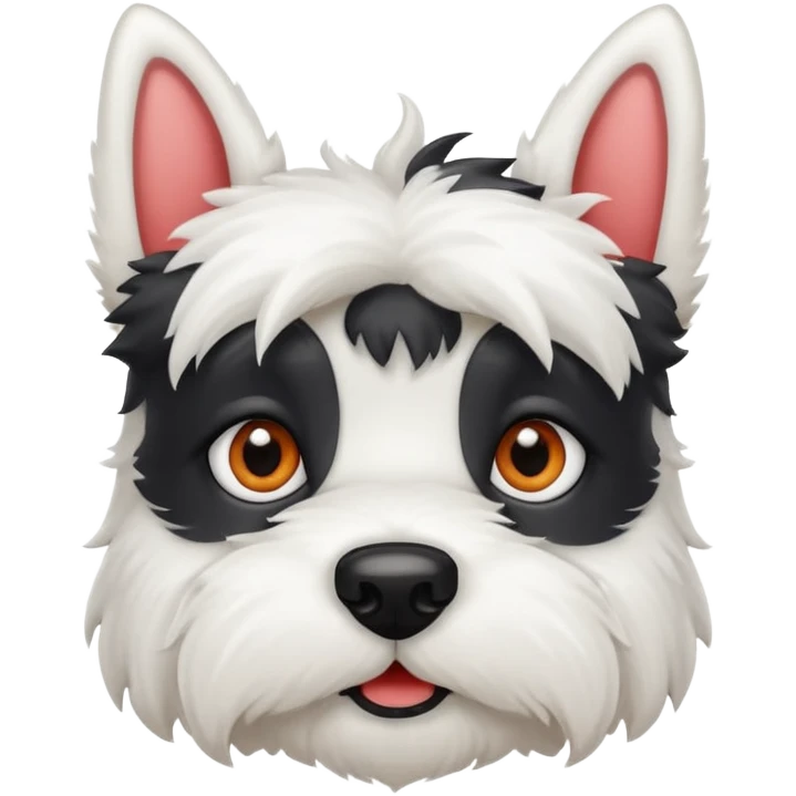 Cute white scottie dog face emoji