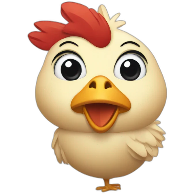 chicken with ond hand emoji