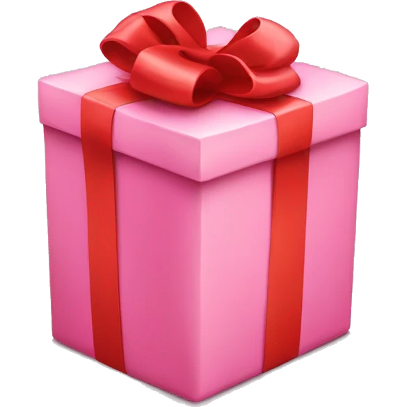 Pink present with a red bow emoji