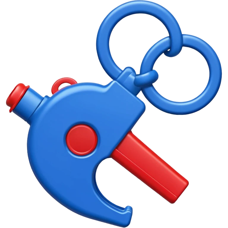 whistle in blue (#00A3E0) and red (#F9423A)  emoji