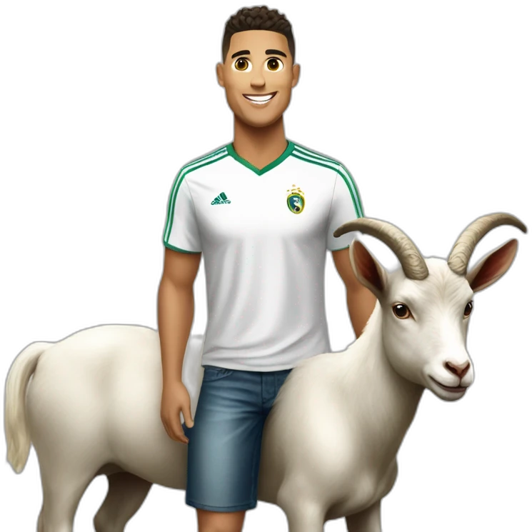 Ronaldo On the back of a goat emoji