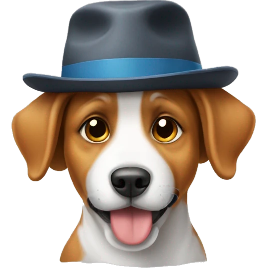 dog wearing hat emoji